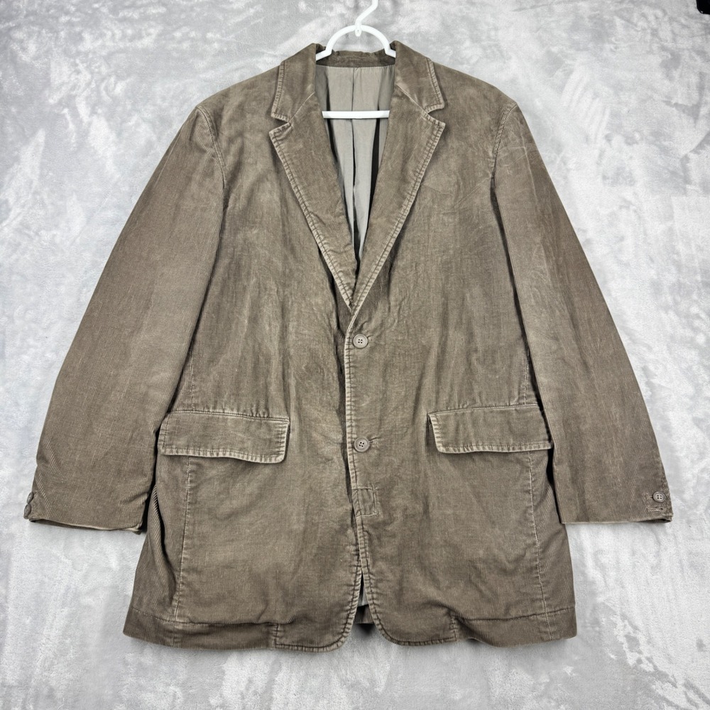Vintage J.CREW Corduroy Blazer Sport Coat Mens M Brown Preppy Academia Y2K